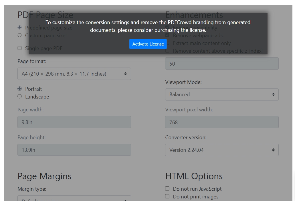 Compare: HTML to PDF vs PDFCrowd